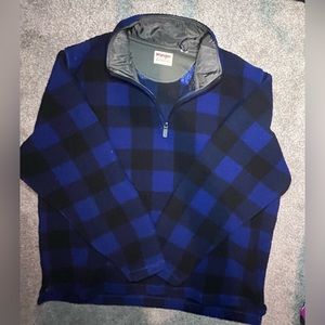 Wrangler Authentics Men's Sweater Fleece Quarter Zip Size 2XL  Blue/Black